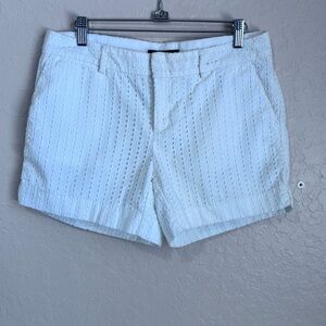Banana Republic Factory Summer Shorts NEW Womens 2 White Cotton Eyelet Pockets